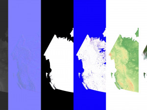Canada Terrain 3D Map Modello 3D