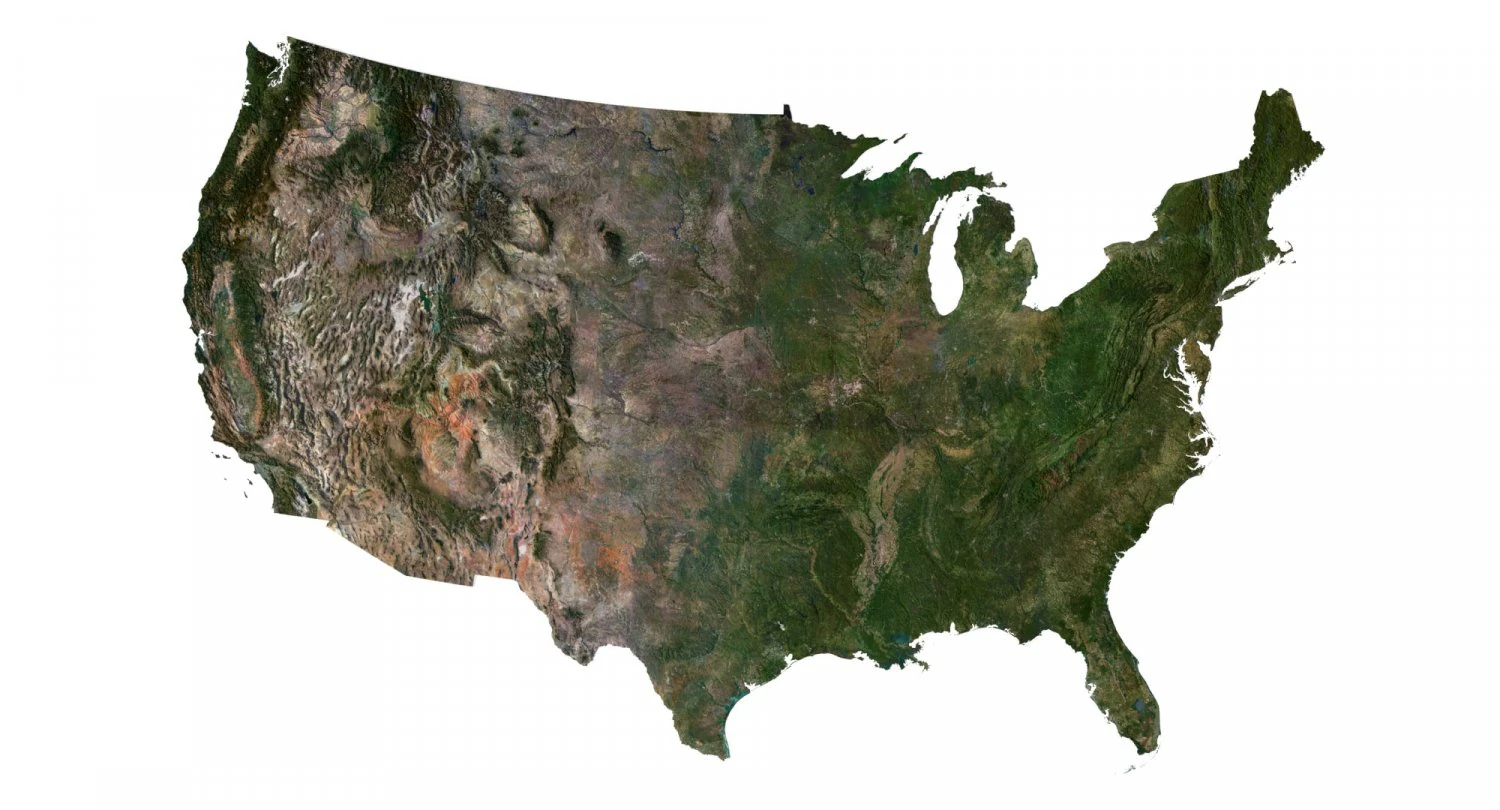 United States Terrain 3D Map 3D Model .c4d .max .obj .3ds .fbx .stl .blend 