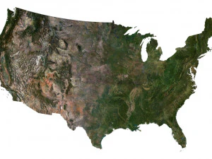 United States Terrain 3D Map 3D Model