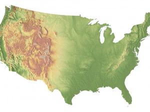 United States Terrain 3D Map 3D Model