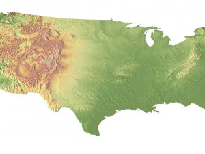 United States Terrain 3D Map 3D Model