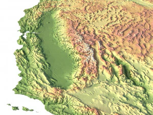 United States Terrain 3D Map 3D Model