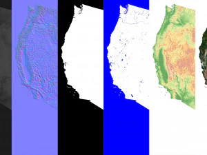 United States Terrain 3D Map 3D Model