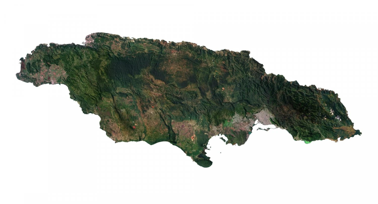 Jamaica Terrain 3D Map 3D Model .c4d .max .obj .3ds .fbx .stl .blend 