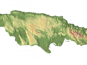 Jamaica Terrain 3D Map 3D Model