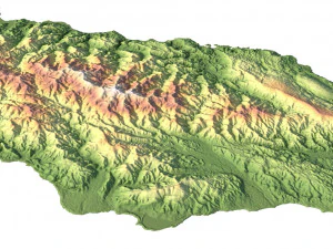 Jamaica Terrain 3D Map 3D Model