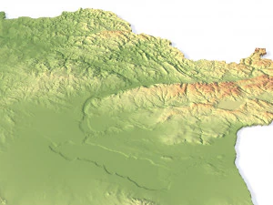 Kazakhstan Terrain 3D Map 3D Model