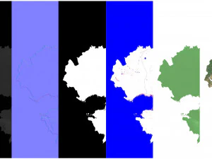 Kazakhstan Terrain 3D Map 3D Model