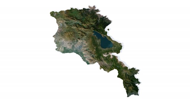 Armenia Terrain 3D Map 3D Модель .c4d .max .obj .3ds .fbx .stl .blend 
