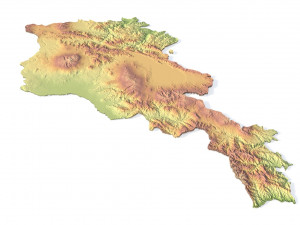 Armenia Terrain 3D Map 3D Модель