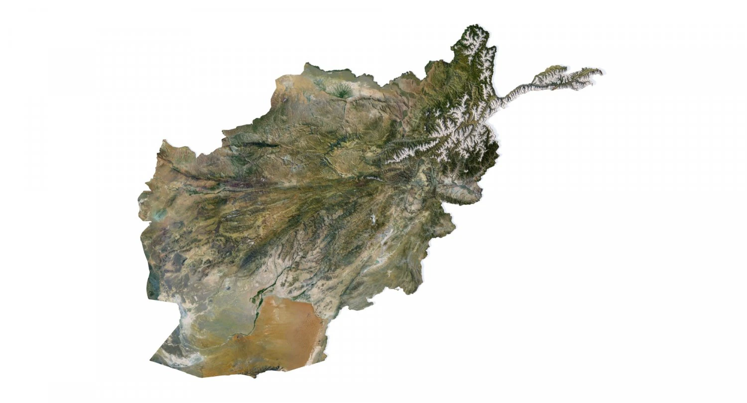 Afghanistan Terrain 3D Map 3D Model .c4d .max .obj .3ds .fbx .stl .blend 