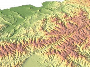 Afghanistan Terrain 3D Map Modèle 3D
