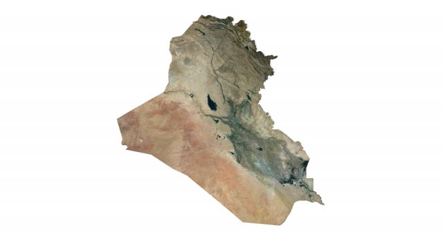 Iraq Terrain 3D Map 3Dモデル .c4d .max .obj .3ds .fbx .stl .blend 