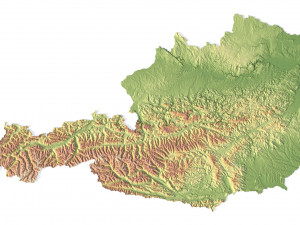 Austria Terrain 3D Map 3D Модель