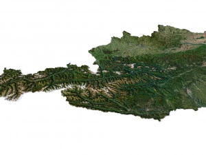 Avusturya Arazi 3D Haritası 3D Model