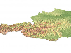 Austria Terrain 3D Map 3D Модель