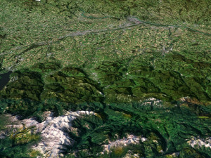 Austria Terrain 3D Map 3D Модель