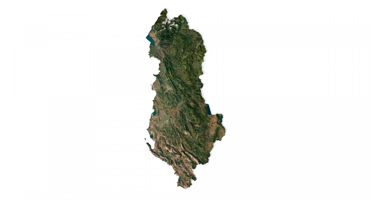 Albania Terrain 3D Map 3D Model .c4d .max .obj .3ds .fbx .stl .blend 