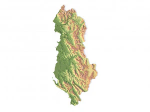 Albania Terrain 3D Map 3D Model