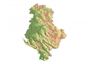 Albania Terrain 3D Map 3D Model