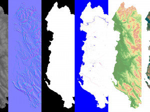 Albania Terrain 3D Map Model 3D