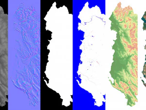 Albania Terrain 3D Map 3D Model