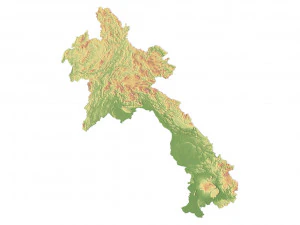 Laos Terrain 3D Map 3D Model