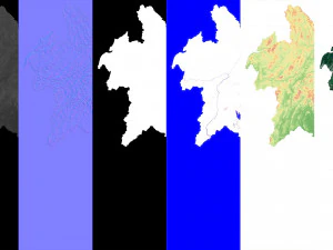 Laos Terrain 3D Map 3D Model