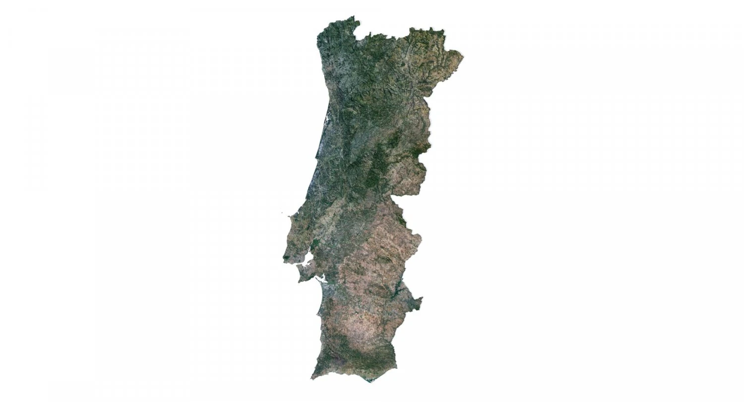 Portugal Terrain 3D Map 3D Model .c4d .max .obj .3ds .fbx .stl .blend
