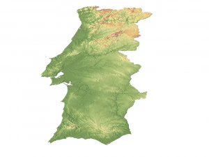 Portugal Terrain 3D Map 3D Model