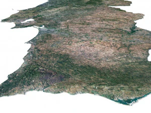 Portugal Terrain 3D Map 3D Model