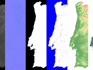 Portugal Terrain 3D Map Model 3D