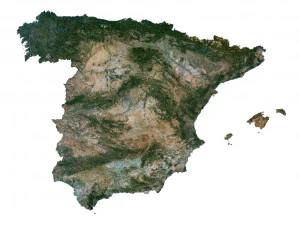 Spanien-Gel&auml;nde-3D-Karte 3D Modell