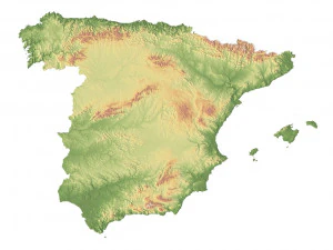 스페인 지형 3D 지도 3D 모델