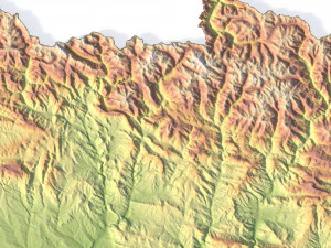스페인 지형 3D 지도 3D 모델