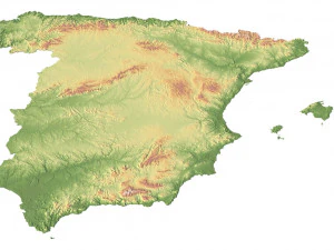 스페인 지형 3D 지도 3D 모델