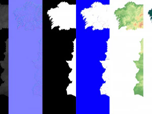 스페인 지형 3D 지도 3D 모델