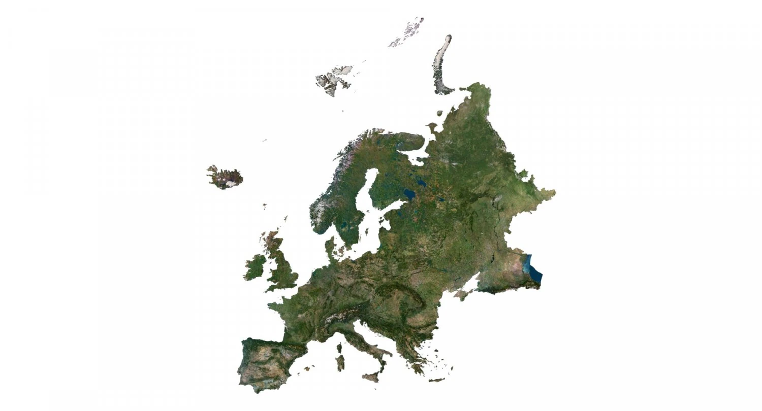 Mapa 3D terenu Europy Model 3D .c4d .max .obj .3ds .fbx .stl .blend
