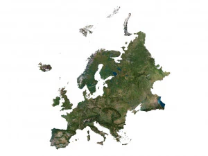 Europe Terrain 3D Map 3D Model
