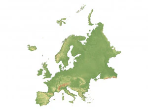 Mapa 3D terenu Europy Model 3D