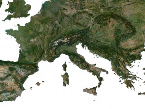 Mapa 3D terenu Europy Model 3D