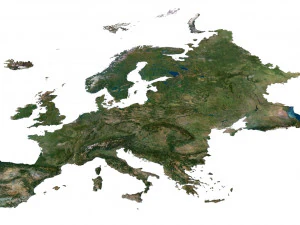 Mapa 3D terenu Europy Model 3D
