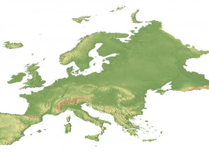 Mapa 3D terenu Europy Model 3D