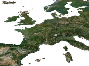 Mapa 3D terenu Europy Model 3D