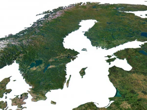 Mapa 3D terenu Europy Model 3D