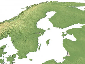 Mapa 3D terenu Europy Model 3D