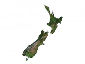 New Zealand Terrain 3D Map 3D Model