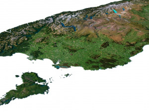 New Zealand Terrain 3D Map 3D Model