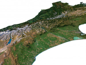 New Zealand Terrain 3D Map 3D Model