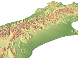 New Zealand Terrain 3D Map 3D Model